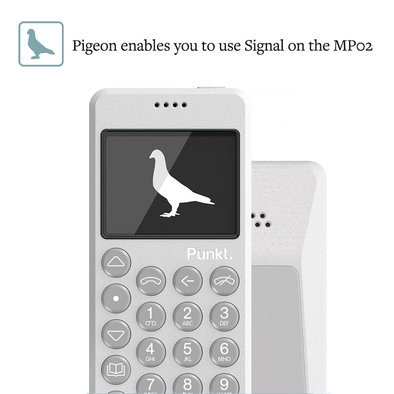 Punkt. MP02 Minimalist 4G LTE Cell Phone AT&T/T-Mobile Nano-SIM 2GB RAM 16GB Storage - Light Grey