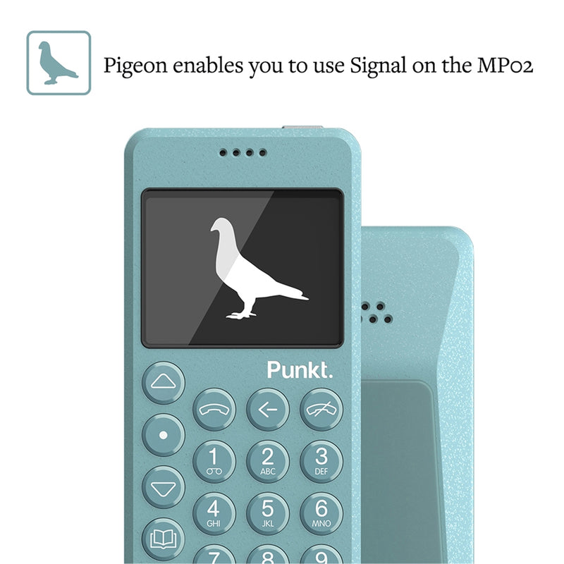 Punkt. MP02 Minimalist 4G LTE Cell Phone AT&T/T-Mobile Nano-SIM 2GB RAM 16GB Storage - Light Blue