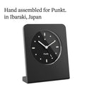 Punkt. AC02 Analog Table Clock, Alarm Function, Japanese Quartz Movement, Aluminum Body, Glass Frame