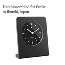 Punkt. AC02 Analog Table Clock, Alarm Function, Japanese Quartz Movement, Aluminum Body, Glass Frame