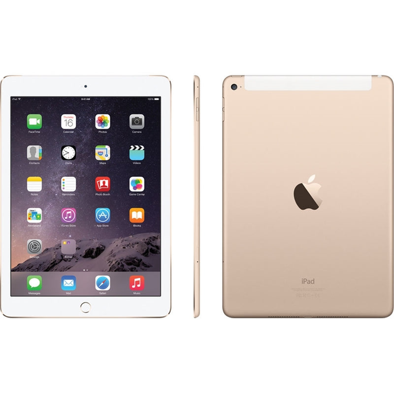 Apple iPad Air 2 9.7" Tablet 128GB WiFi + 4G LTE Fully , Gold (Certified Refurbished)