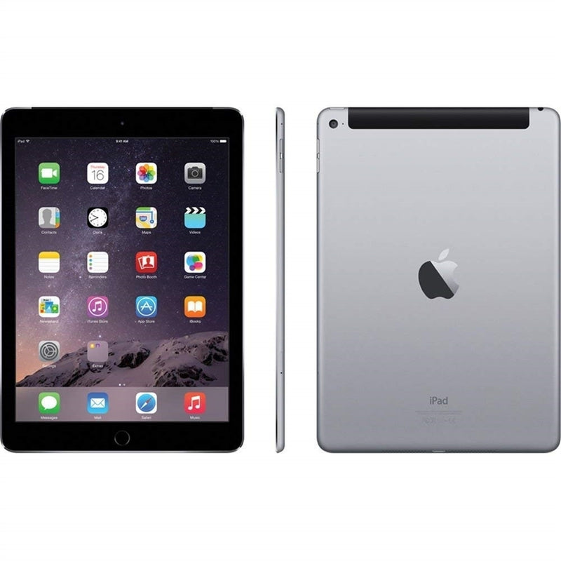 Apple iPad Air 2 9.7" Tablet 128GB WiFi + 4G LTE Fully Unlocked, Space Gray (Refurbished)