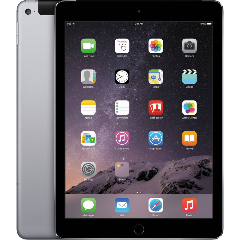 Apple iPad Air 2 9.7" Tablet 128GB WiFi + 4G LTE Fully Unlocked, Space Gray (Refurbished)