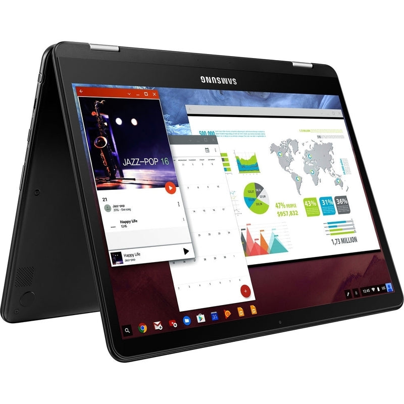 Samsung Chromebook Plus 12.3" Touch 4GB 32GB eMMC Core™ m3-6Y30 2.2GHz ChromeOS, Black (Refurbished)