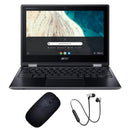Acer Chromebook Spin 511 R752TN-C2J5 11.6" Touch 4GB 32GB, Black: Bundle: Wireless Mouse/Headset (Refurbished)
