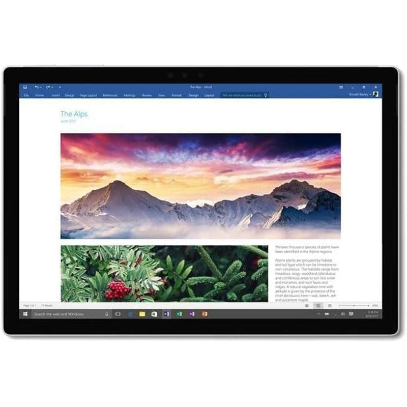 Microsoft Surface Pro GWP-00001 256GB Intel Core i5-7300U X2 2.6GHz 4G LTE 12.3", (Refurbished)