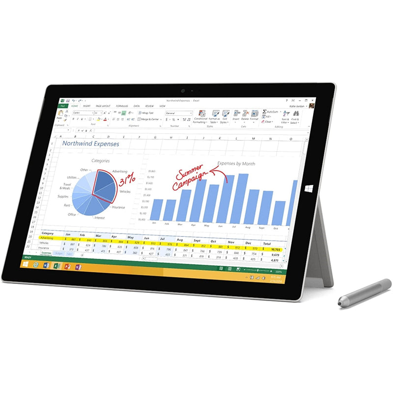 Microsoft Surface Pro 3 12" Tablet 256GB WiFi Intel Core i7-4650U X2 1.7GHz, Silver (Refurbished)