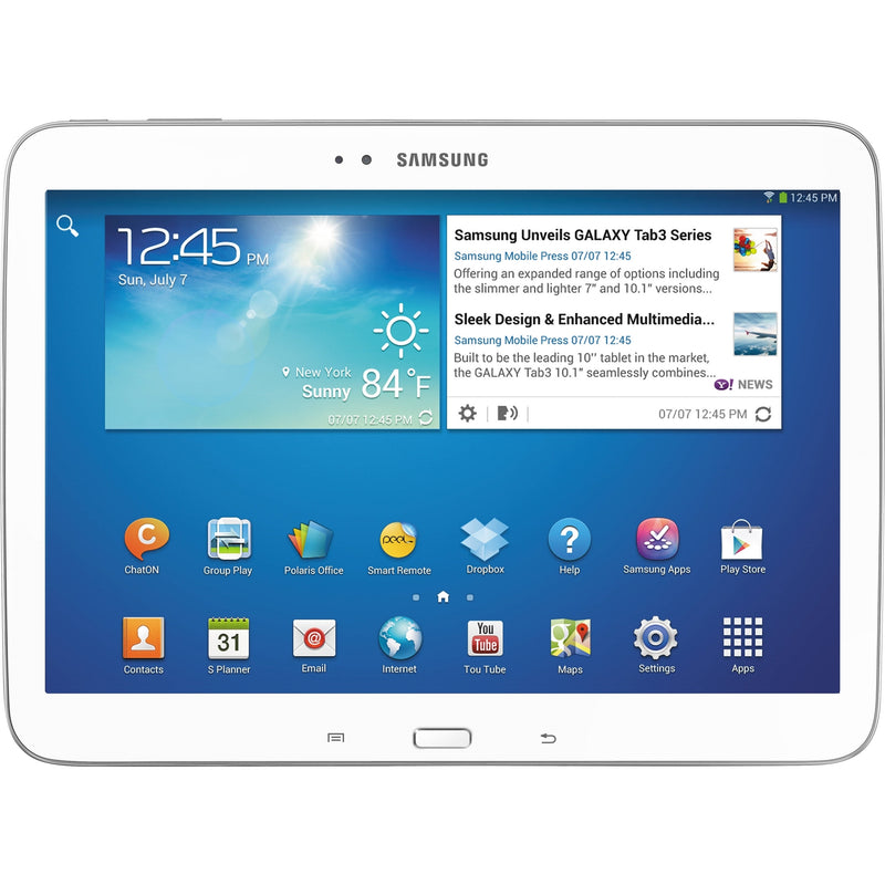 Samsung Galaxy Tab 3 10.1" 16GB WiFi Intel Atom Z2560 X2 1.6GHz, White (Refurbished)