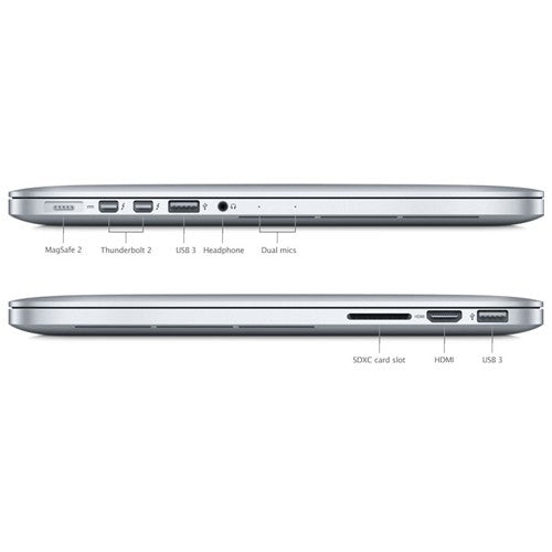 Apple MacBook Pro MJLT2LL/A-C Intel Core i7-4870HQ X4 2.5GHz 16GB 512GB SSD, Silver (Refurbished)